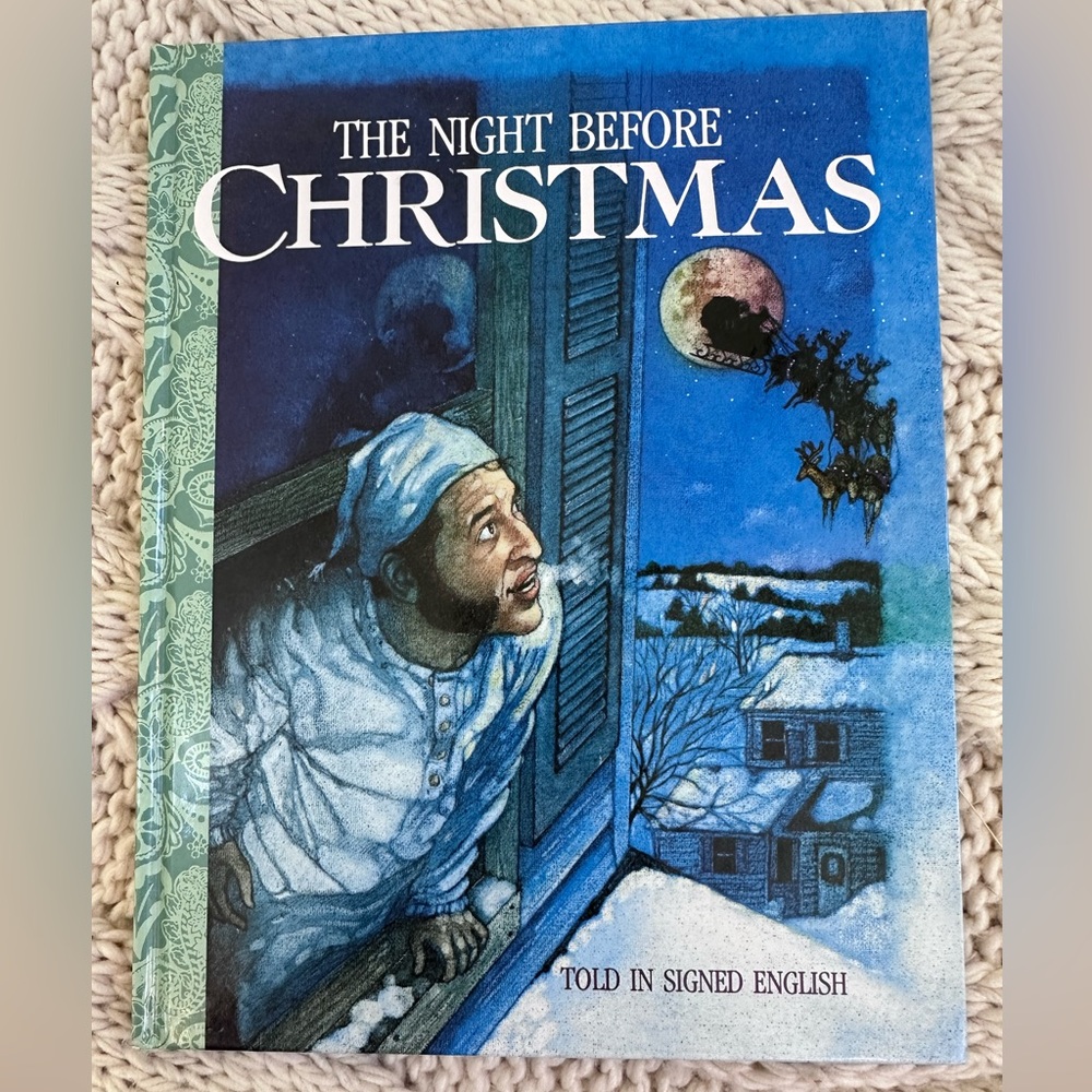The Night Before Christmas book. Sign language.